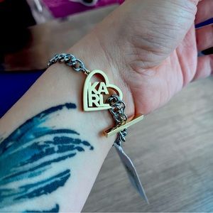 Karl Lagerfeld 2-tone charm bracelet